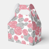 灰色と赤ヒョウの皮のプリント付き円 フェイバーボックス (正面サイド)