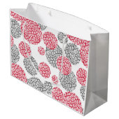 灰色と赤ヒョウの皮のプリント付き円 ラージペーパーバッグ (裏面アングル)