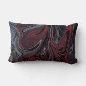 灰色と赤色の抽象芸術絵画の ランバークッション (裏面)