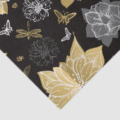 灰色と金ゴールドの花 薄葉紙 (詳細)