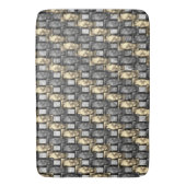 灰色と金色の染み、長方形の破片を彫った バスマット (正面縦)