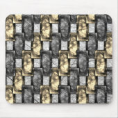 灰色と金色の染み、長方形の破片を彫った マウスパッド (正面)