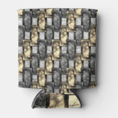 灰色と金色の染み、長方形の破片を彫った 缶クーラー (正面)