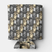 灰色と金色の染み、長方形の破片を彫った 缶クーラー (裏面)