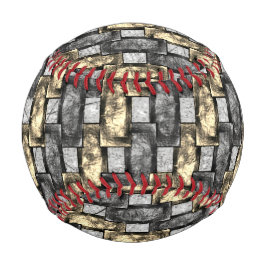 灰色と金色の染み、長方形の破片を彫った 野球ボール