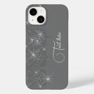灰色と銀のレースの輝くエレガントダイヤモンド Case-Mate iPhone 14ケース