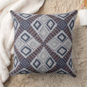 灰色と錆び茶色 クッション (ブランケット)