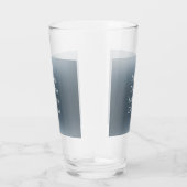 灰色と青のメタリックな背景にメッセージを表示 タンブラーグラス (右)