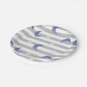 灰色と青の月と星の赤ちゃんシャワー ペーパープレート (アングル)