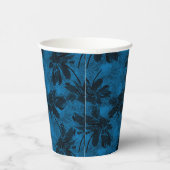 灰色と青の花のパターン。 紙コップ (右)