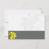 灰色と黄結婚色のサンキューカード サンキューカード (裏面)