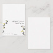 灰色と黄結婚色のプレイスカード プレイスカード (正面/裏面)