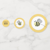 灰色と黄色ののまわりに赤ちゃんシャワー紙吹雪 コンフェッティ (正面)