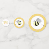 灰色と黄色ののまわりに赤ちゃんシャワー紙吹雪 コンフェッティ (裏面)