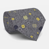 灰色と黄色のカリポピー ネクタイ (ロール)