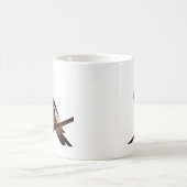 灰色と黄色のコックティエルペットの鳥の色の写真 コーヒーマグカップ (中央)