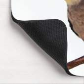 灰色と黄色のコックティエルペットの鳥の色の写真 マウスパッド (コーナー)