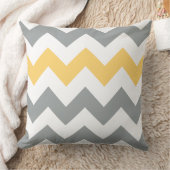 灰色と黄色のシボロン枕 クッション (ブランケット)