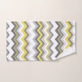 灰色と黄色のジグザグ バスタオルセット (ハンドタオル)