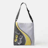 灰色と黄色のチューリップ花2021色 クロスボディバッグ (裏面)