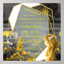 灰色と黄色のチューリップ、夕日のあるデイジー