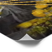 灰色と黄色のチューリップ、夕日のあるデイジー ポスター (角)