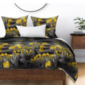 灰色と黄色のチューリップ、夕日のあるデイジー 招待状