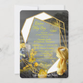 灰色と黄色のチューリップ、夕日のあるデイジー 招待状 (正面)