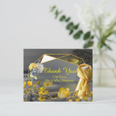 灰色と黄色のチューリップ、夕日のあるデイジー 案内ポストカード (スタンド正面)