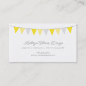 灰色と黄色のバンティングバナー 名刺 (正面)