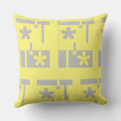 灰色と黄色のプリント2021 クッション (裏面)