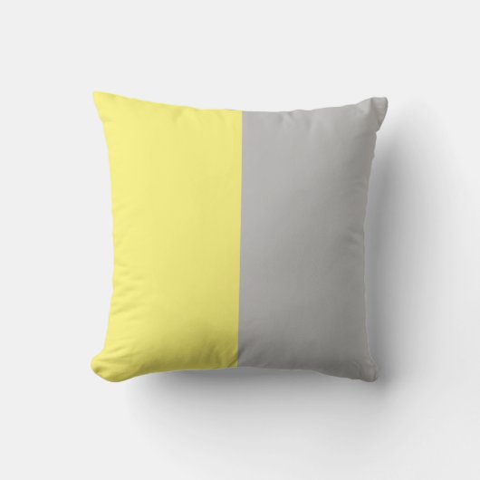 灰色と黄色のプリント クッション (正面)