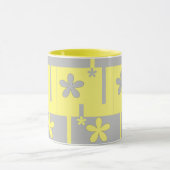 灰色と黄色のプリント マグカップ (中央)