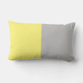 灰色と黄色のプリント ランバークッション (裏面)