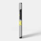 灰色と黄色のプリント iPhoneケース (左側面)