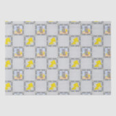 灰色と黄色のマウスとチーズベビーシャワー 薄葉紙 (正面)