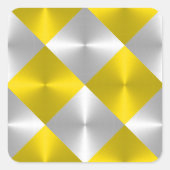 灰色と黄色のメタリック調の正方形 スクエアシール (正面)