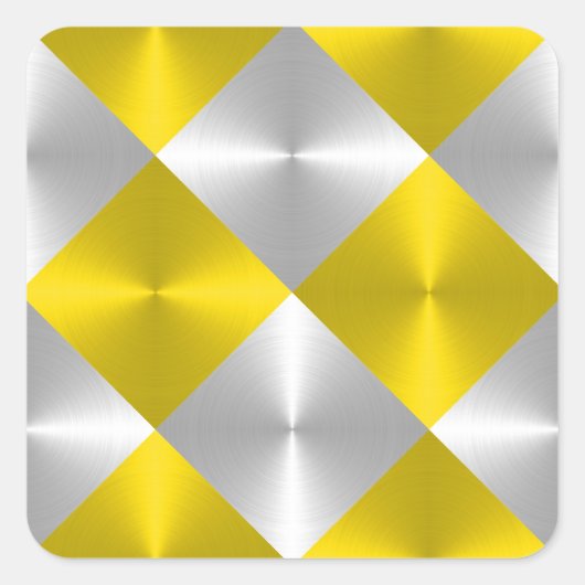 灰色と黄色のメタリック調の正方形 スクエアシール (正面)