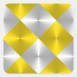 灰色と黄色のメタリック調の正方形 スクエアシール