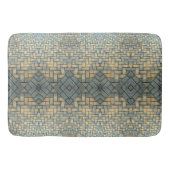 灰色と黄色のモザイクレンガ バスマット (正面)
