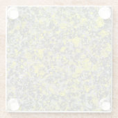 灰色と黄色の抽象芸術 ガラスコースター (裏面)