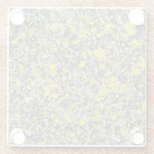 灰色と黄色の抽象芸術 ガラスコースター (裏面)
