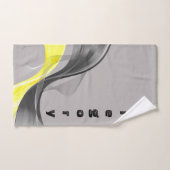 灰色と黄色の渦巻き線バスタオルセット バスタオルセット (ハンドタオル)