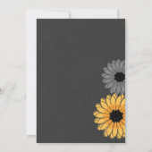 灰色と黄色の石板と結婚花 招待状 (裏面)