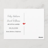 灰色と黄色の結婚式の日付の写真の投稿を保存 ポストカード (裏面)