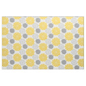 灰色と黄色の花 ファブリック (ヤード)