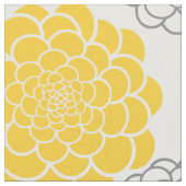 灰色と黄色の花 ファブリック (クローズアップ)
