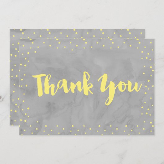 灰色と黄色の赤ちゃんシャワー |サンキューカード サンキューカード (正面/裏面)
