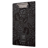 灰色と黒と鮮やか花はっきりした柄 クリップボード (左)