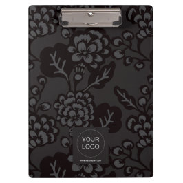 灰色と黒と鮮やか花はっきりした柄 クリップボード